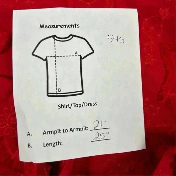 Chico's Women's Embroidered Stars Peasant Top Blouse Red Size 6 Casual - Picture 9 of 9